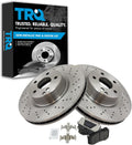 TRQ Front Brake Pad and Rotor Set Semi Metallic Vented Rotors Compatible with 2000-2002 Mercedes-Benz CL500 2000-2003 S430 S500
