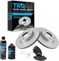 TRQ Front Brake Pad & Rotor Kit, with Chemical Kit Semi-Metallic Premium G-Coated Compatible with 2002-2006 Acura RSX 2006-2011 Honda Civic 2011-2015 CR-Z