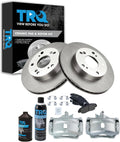 TRQ Front Brake Pad, Caliper, & Rotor Kit, with Chemical Kit Ceramic Compatible with 2006-2011 Honda Civic