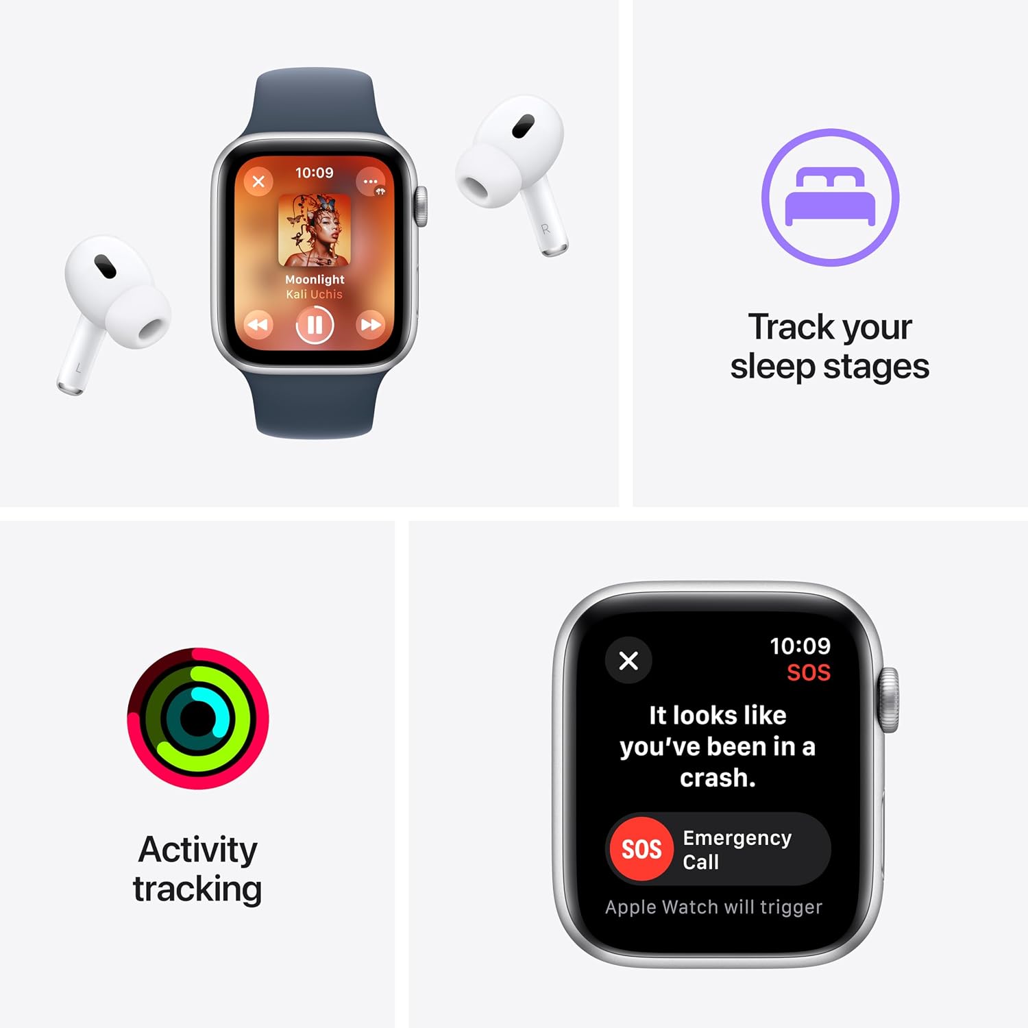Apple Watch SE (2nd Gen) [GPS + Cellular, 44mm] - Midnight Aluminum Case with Midnight Sport Loop Band, M/L (Renewed)