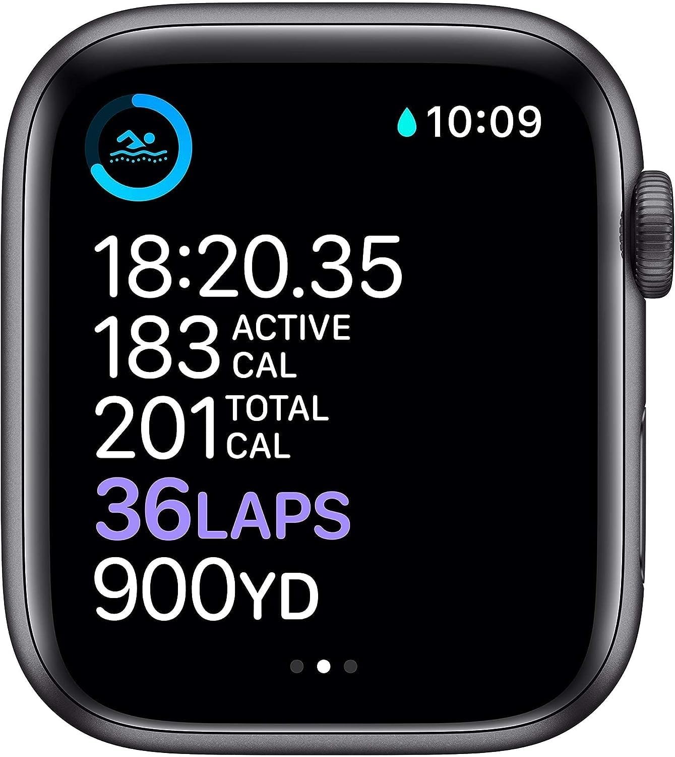 Apple Watch Series 6 (GPS + Cellular, 44MM) - Space Black Titanium Case with Black Sport Band (Renewed)