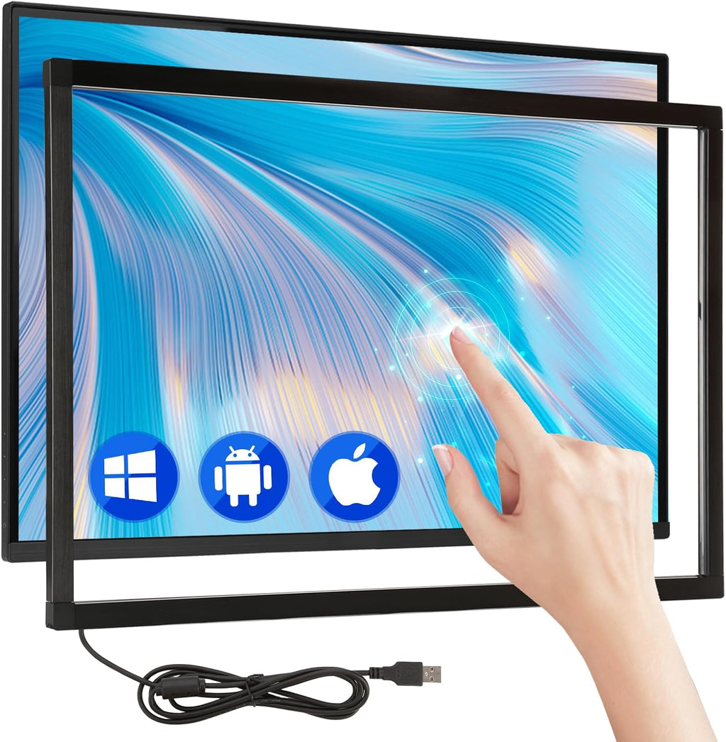 32 Inch Infrared Touch Frame 20 Points IR Touch Screen Panel with USB Infrared Touch Screen Overlay Suitable for Touch Monitor TV Frame, Touch Whiteboard Digital Signage, Kiosks, Automation Retailers