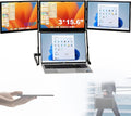 Laptop Screen Extender - 15.6' Ultra-Thin Triple Portable Monitor 1080P FHD IPS Attachment Screen Tri-Screen Travel Monitor Extender with 360° Rotation, Attach-Play for Windows/Mac