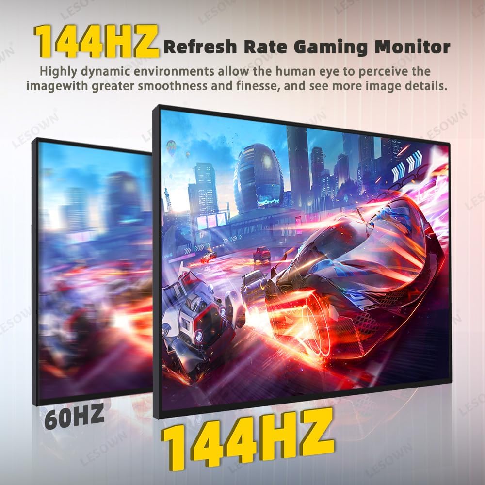 QHD 2.5K Portable Monitor 16 inch 2560x1600 USB Type-C HDMI 500Nits High Brightness Gaming Ultra Wide Gamer Display with Speakers Secondary Monitor for Laptop PC Phone Mac (2.5K 144Hz No Touch)