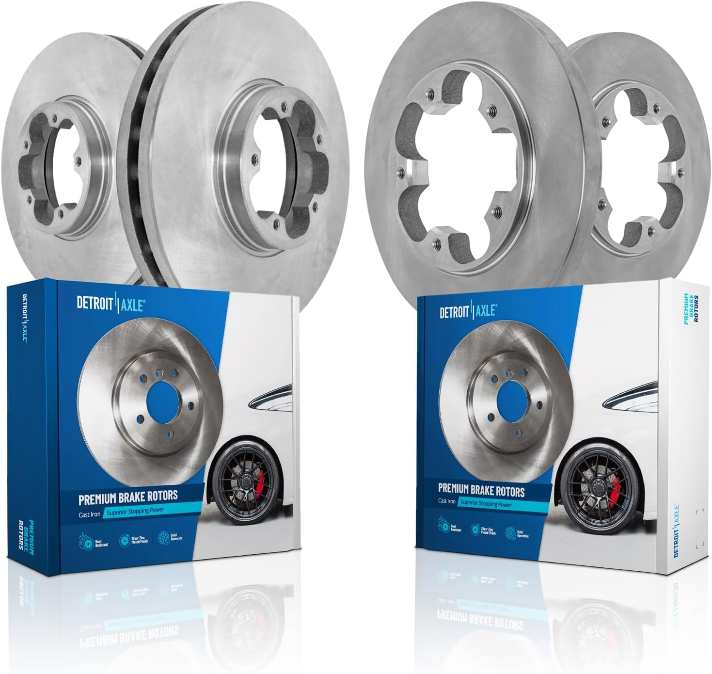 Detroit Axle - Brake Rotors for 2015-2023 Ford Transit-150 Transit-250 Transit-350, Disc Brake Rotors 2016-22 Replacement: 12.13' Front and Rear Rotors