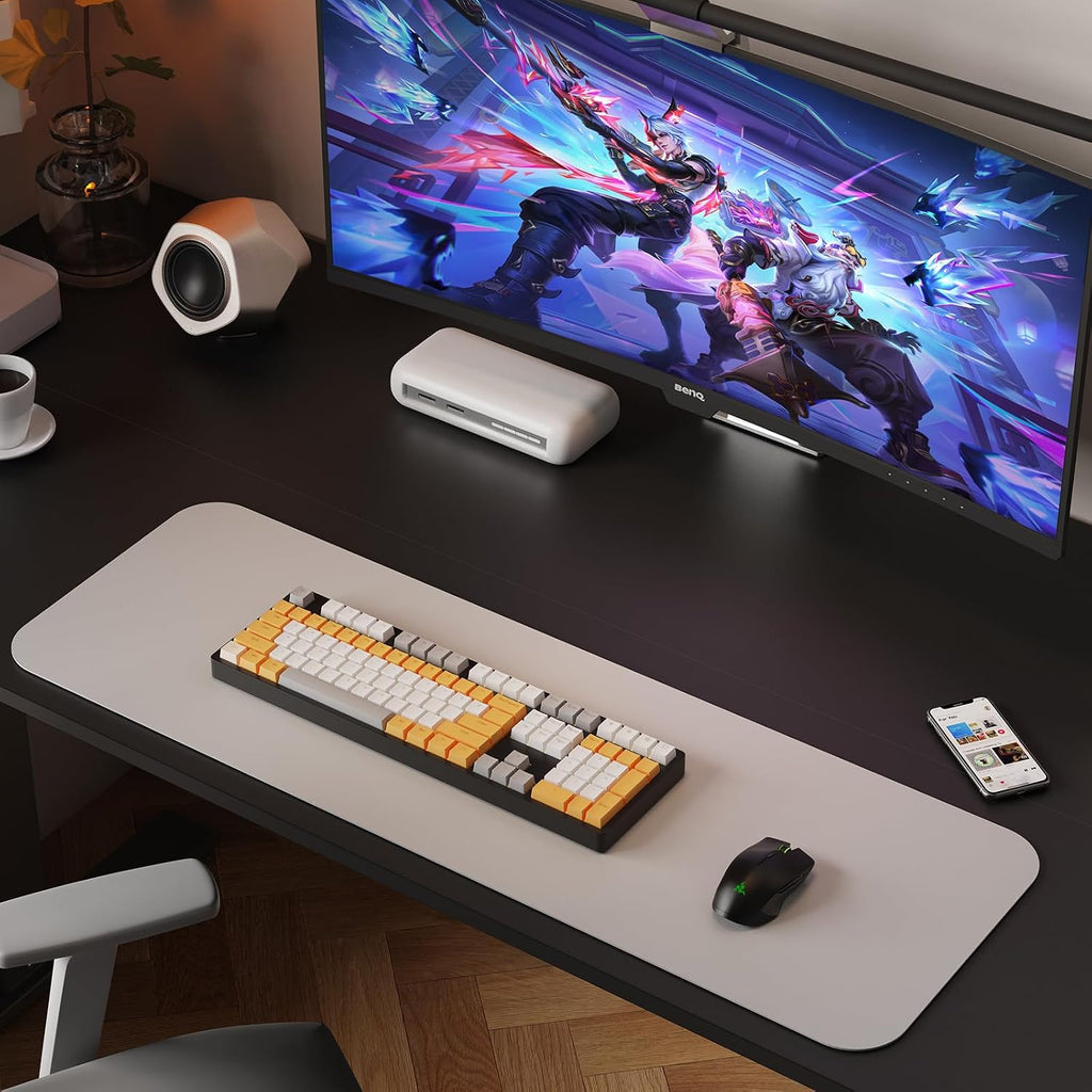 WALKINGDESK 55x24 Inches Height Adjustable Electric Standing Desk with 2 Hooks for Home Office, Ergonomic Sit Stand up Desk with Splice Board, Black