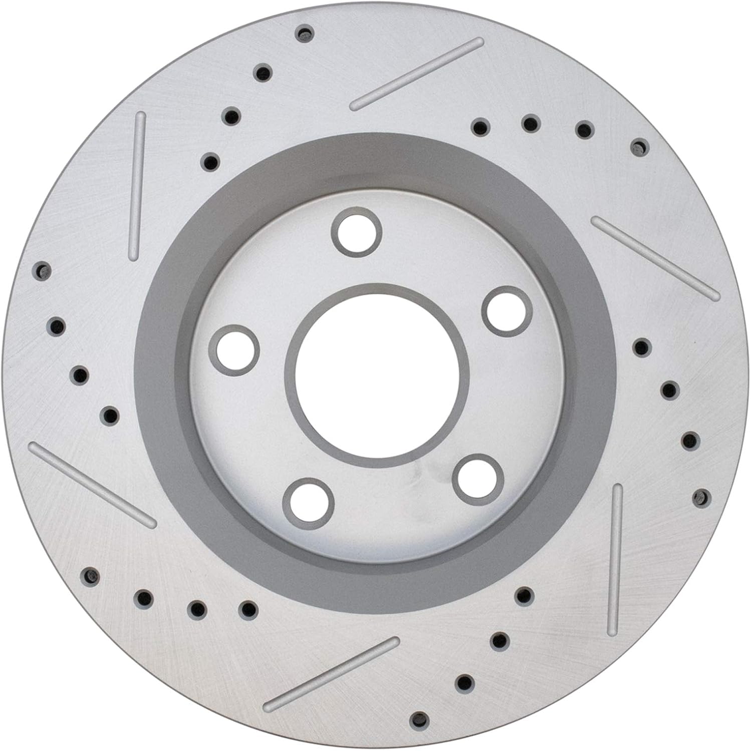 TRQ Performance Front and Rear Brake Rotor Set G Coated Drilled and Slotted Compatible with 2007-2017 Jeep Wrangler 2018 Wrangler JK