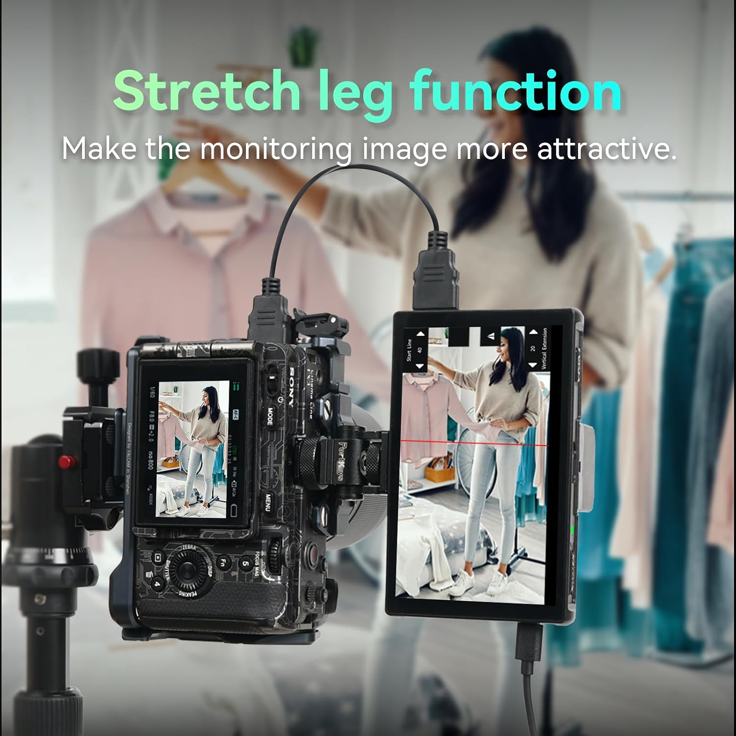 Portkeys PT5 III Camera Monitor 5.4' 800nits Field Monitor with USB 3.0 Type-C Port Support Waveform, Histogram, Peaking, False Color, and 3D LUT Function for DSLR Camcorder with NP-F550 Battery