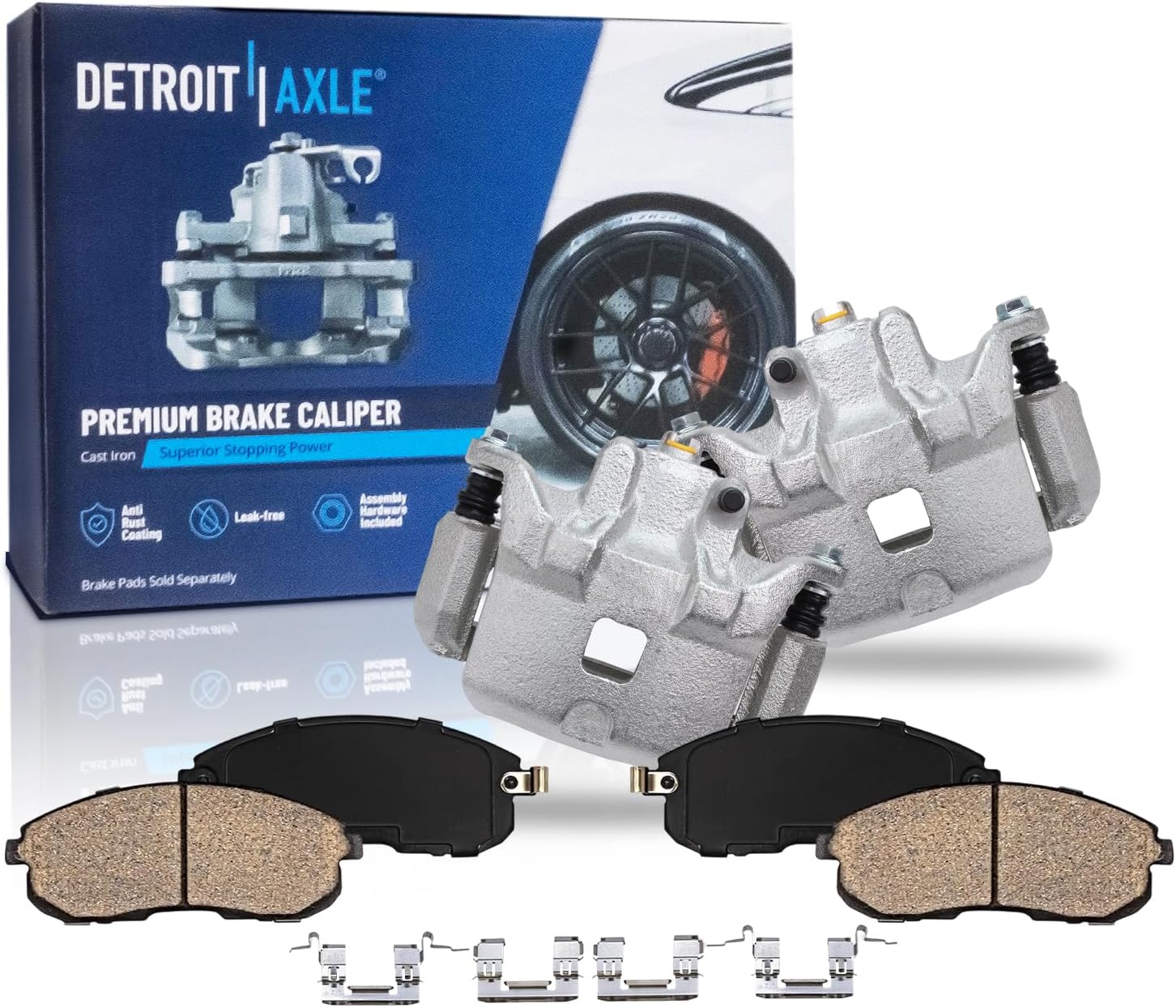 Detroit Axle - Front Disc Brake Calipers + Ceramic Brake Pads Replacement for Infiniti I35 Nissan Maxima Altima - 4pc Set