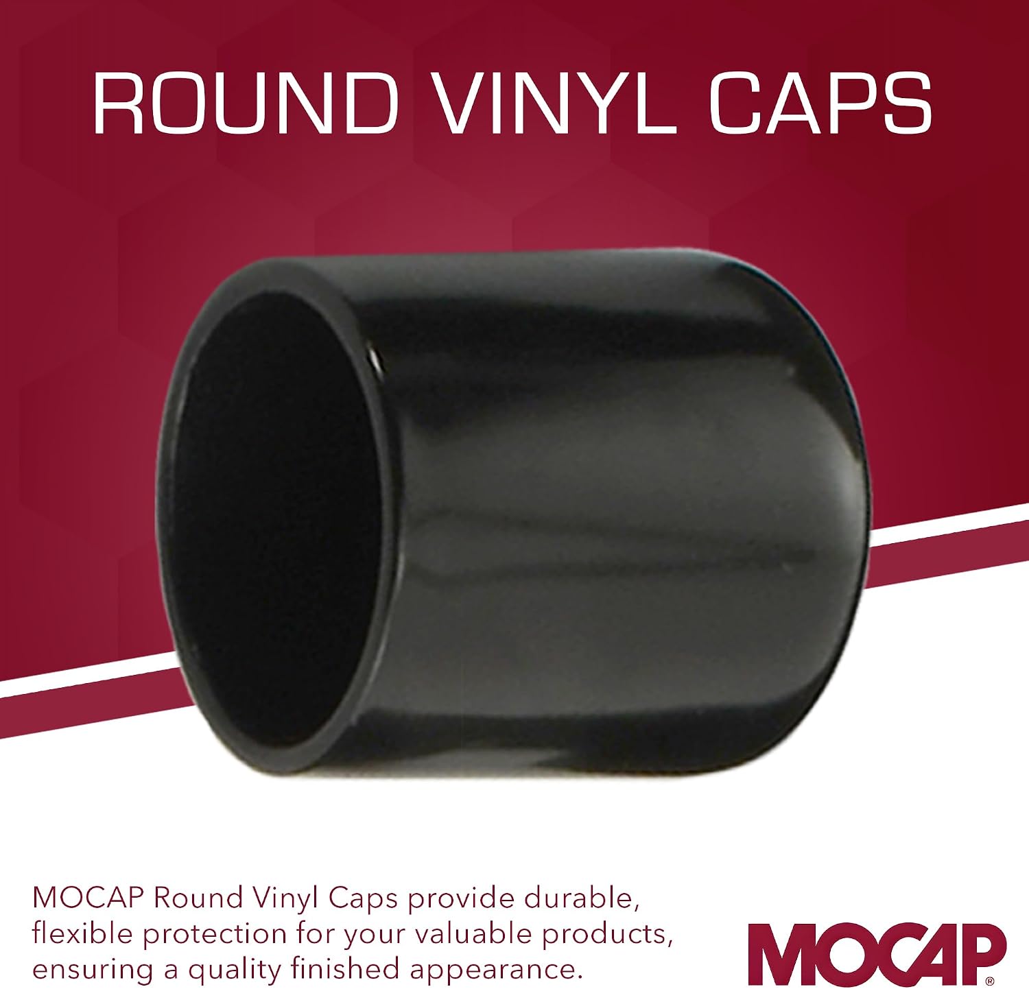 MOCAP Black Round Vinyl Plastic End Caps - 0.750' x 1.00' - Protective Rubber Tips & Bolt Covers - Plastic Caps for Pipes, Tubes, Fittings, & Hardware - Thread Protector - Made in USA - (Pack of 2250)