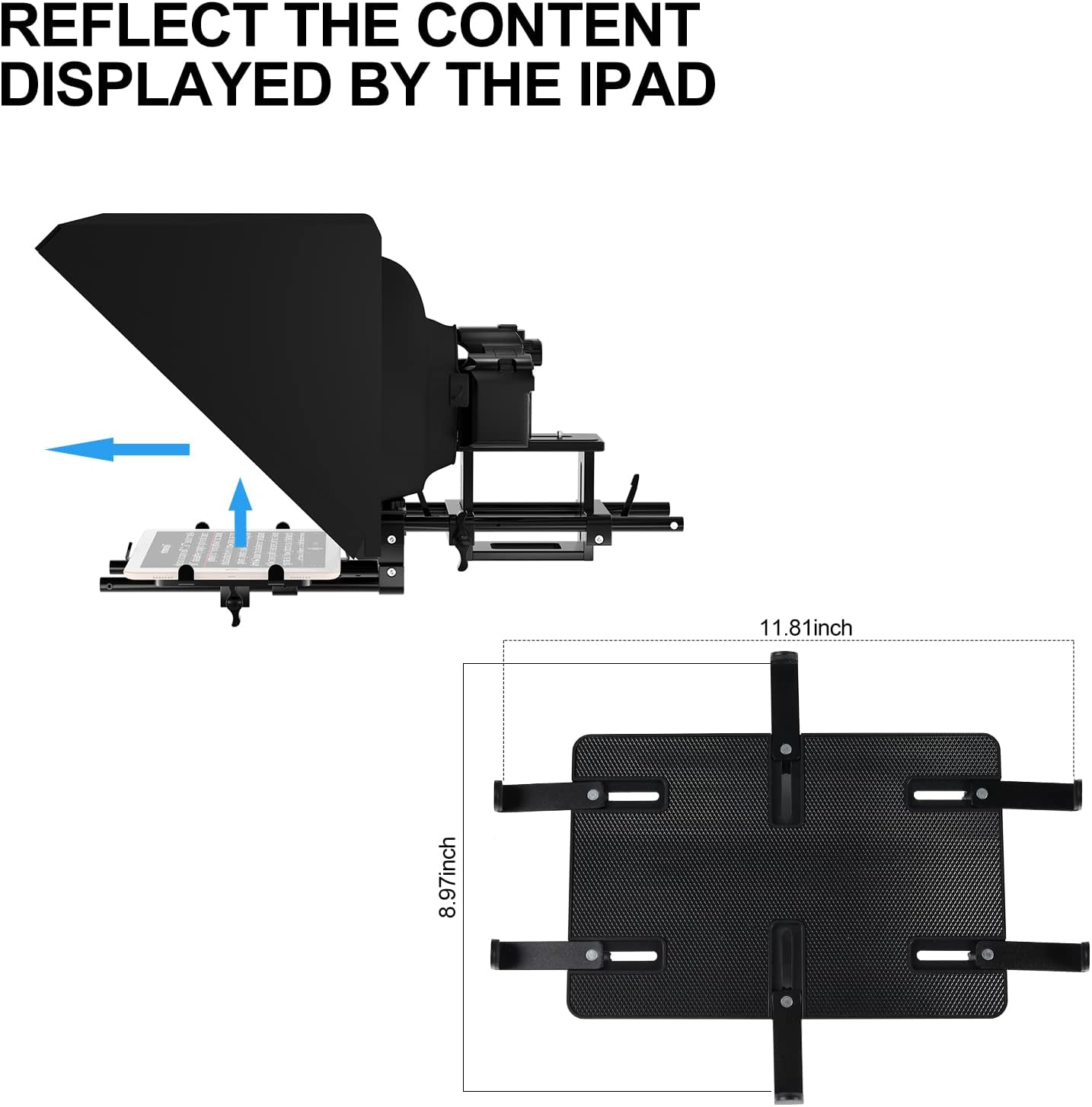 GVM Teleprompters for ipad Tablet DSLR Camera Portable 18'' Teleprompter Kit with Remote Control & App,Solid Aluminum Constructions,Colorless Spectroscope,Ultra HD Wide-Angle Lens