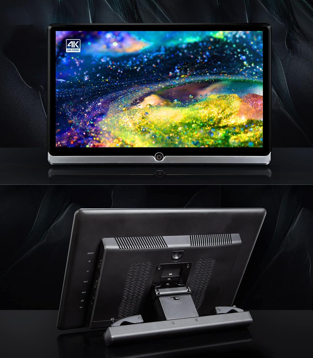 14 inch 4K Android 10.0 Portable Car TV Headrest Monitor Tablet for Back seat, Support Phone Wireless mirroring Touch Screen,with WiFi/Bluetooth/HDMI/USB/SD/FM/Airplay Video Player 2G+32G(2*PCs)