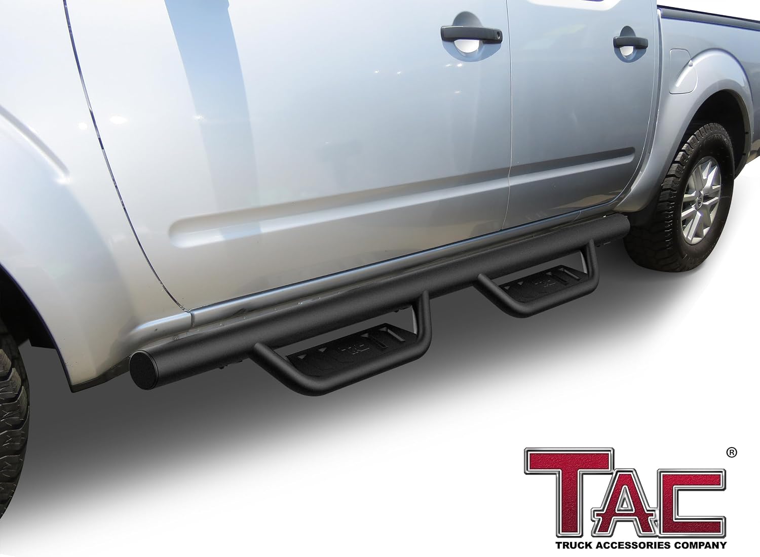 TAC Running Boards Compatible with 2005-2026 Nissan Frontier Crew Cab | 4' Drop Side Steps Nerf Bars | Pickup Truck Off-Road Exterior Accessories | Tubular Style Fine Texture Black