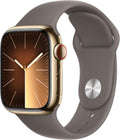 Apple Watch Series 9 [GPS + Cellular, 41mm] - Gold Stainless Steel Case with Gold Sport Band, S/M (Renewed)