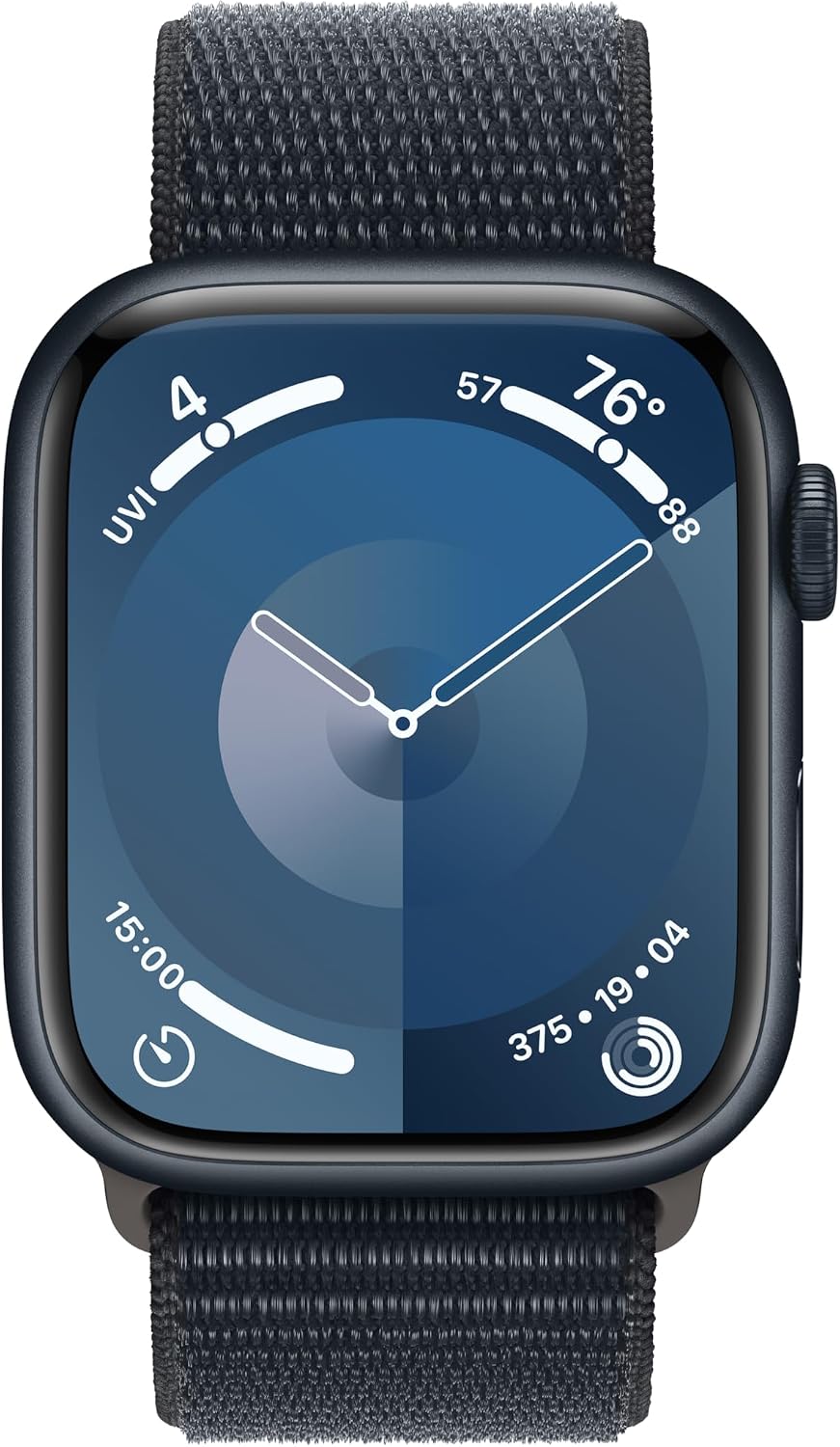 Apple Watch Series 9 [GPS 45mm] Midnight Aluminum Case with Midnight Sport Loop Carbon Neutral (Renewed)