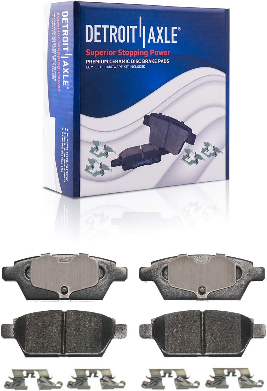 Detroit Axle - Brake Kit for Ford Fusion Lincoln MKZ Zephyr Mazda 6 Mercury Milan Disc Brake Rotors Ceramic Brakes Pads Rear Brake Calipers Replacement [11.77 inch Front and 11.02 inch Rear Rotors]