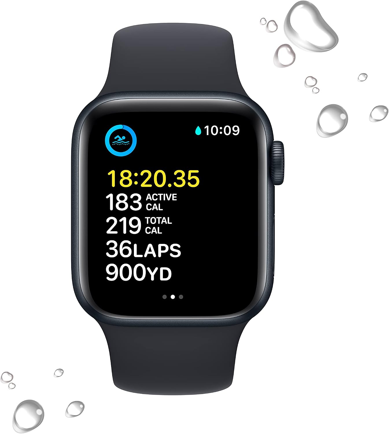 Apple Watch SE (2nd Gen) (GPS, 40mm) - Midnight Aluminum Case with Midnight Sport Band, S/M (Renewed)