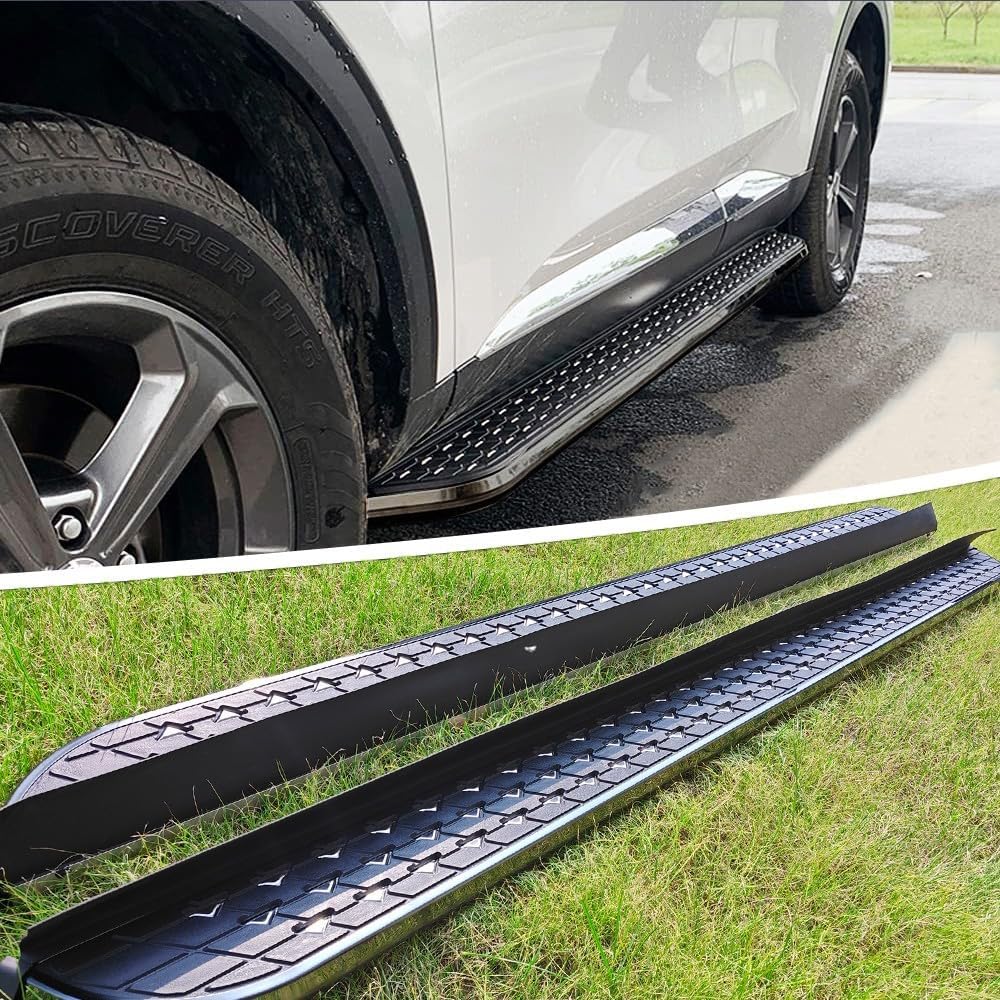 2pcs Running Board Side Step fit for Jetour X90 X90 Plus 2023-2026 Black Stainless Steel Pedal NerfBar Automotive Exterior Accessories (with Brackets)