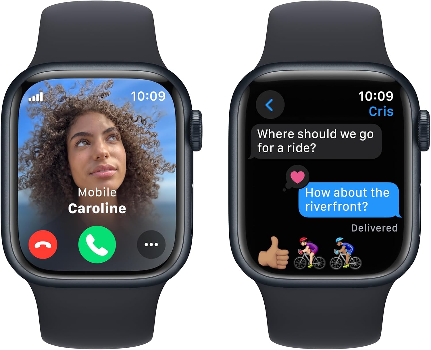 Apple Watch Series 9 [GPS + Cellular, 41mm] - Midnight Aluminum Case with Midnight Sport Band, M/L (Renewed)
