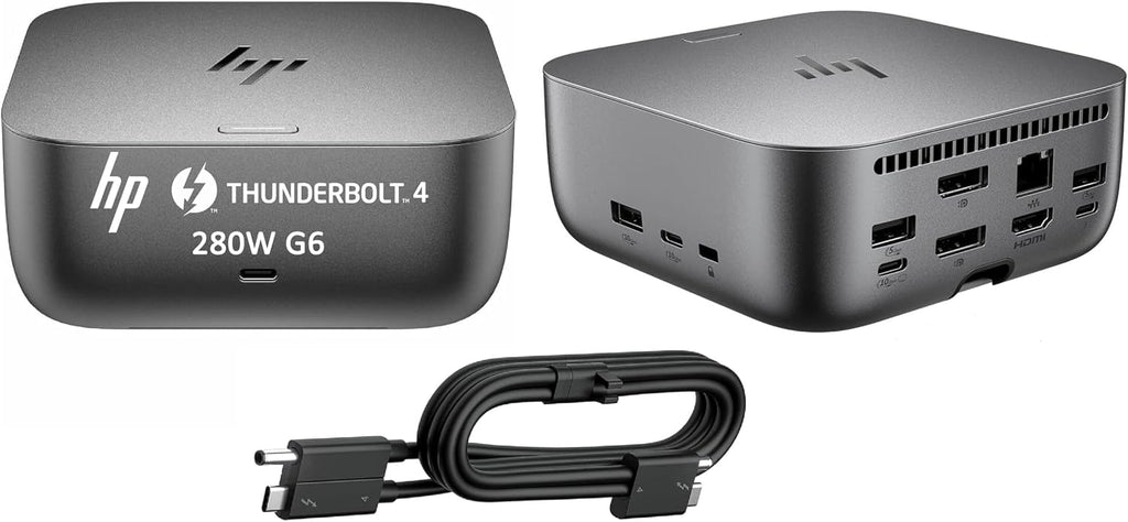 HP Thunderbolt 4 Ultra 280W G6 Dock, 13-in-1 USB-C Docking Station with Max 280W Charging, 4X 4K Displays, 3-Yr Warranty, 7 USB Ports, RJ45, HDMI, 2X DisplayPort for Laptop, Windows, MacOS, ChromeOS