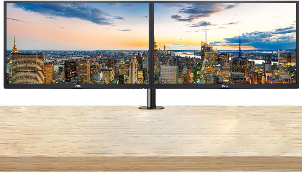 Dell E2423HN 24-inch 1080P Full HD Wide Angle LED LCD Monitor, 2-Pack VGA, HDMI and Desk Mount Dual Monitor Stand (Renewed)