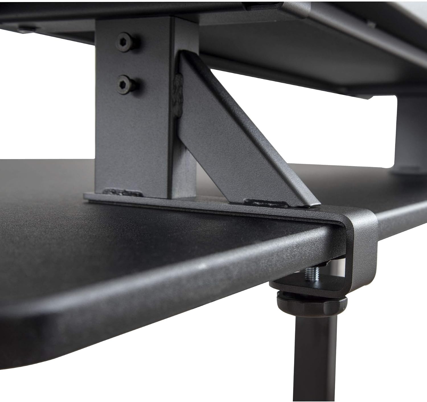 Stand Up Desk Store Clamp-On Adjustable Height Desk Shelf Monitor Stand (60' Wide)