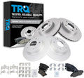 TRQ Front and Rear Brake Pad and Rotor Set Ceramic G Coated Rotors Compatible with 2006-2011 Honda Civic