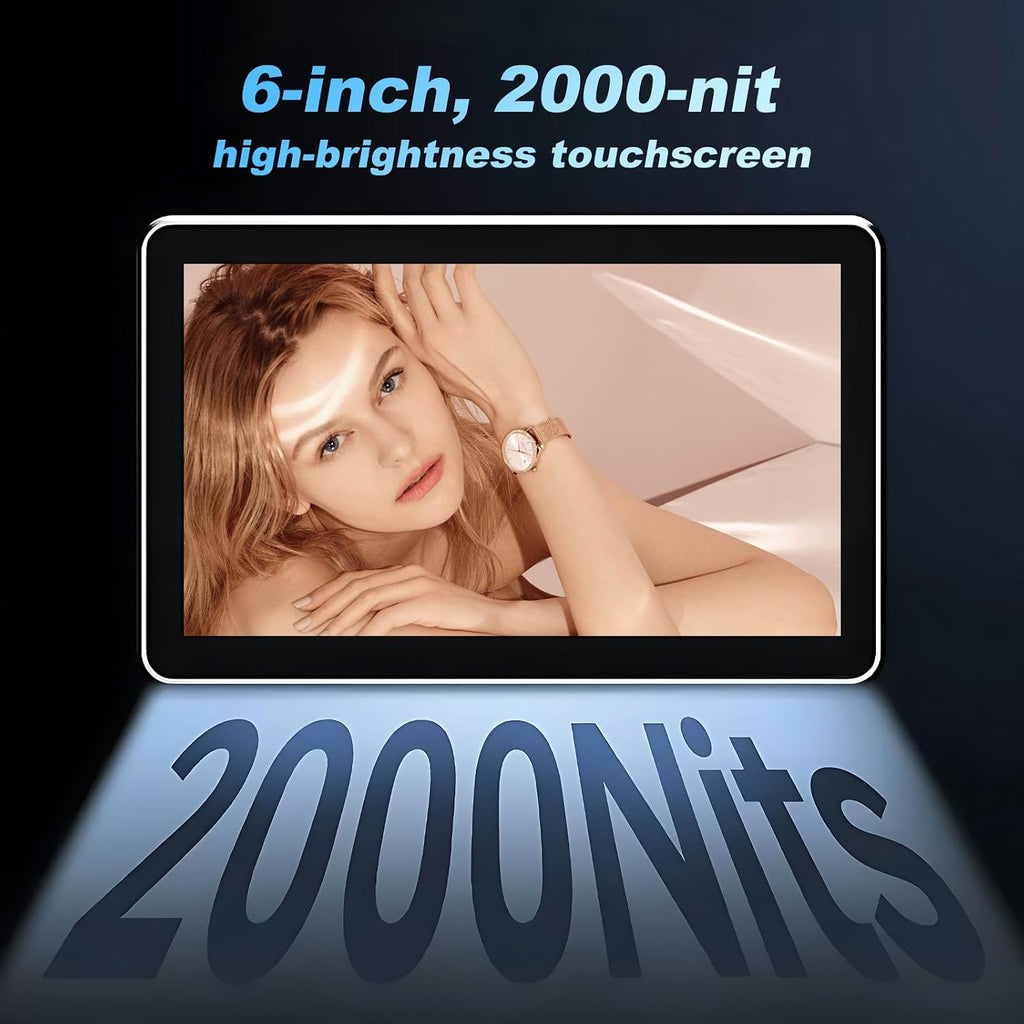 VILTROX DC-X2 6 inch Touchscreen Camera Field Monitor 4K HDMI Video Monitor with Sunshade Hood/Battery 2000nits 160°Wide View Angle 1920X1080 3D LUT Peaking Focus Assist Monitor