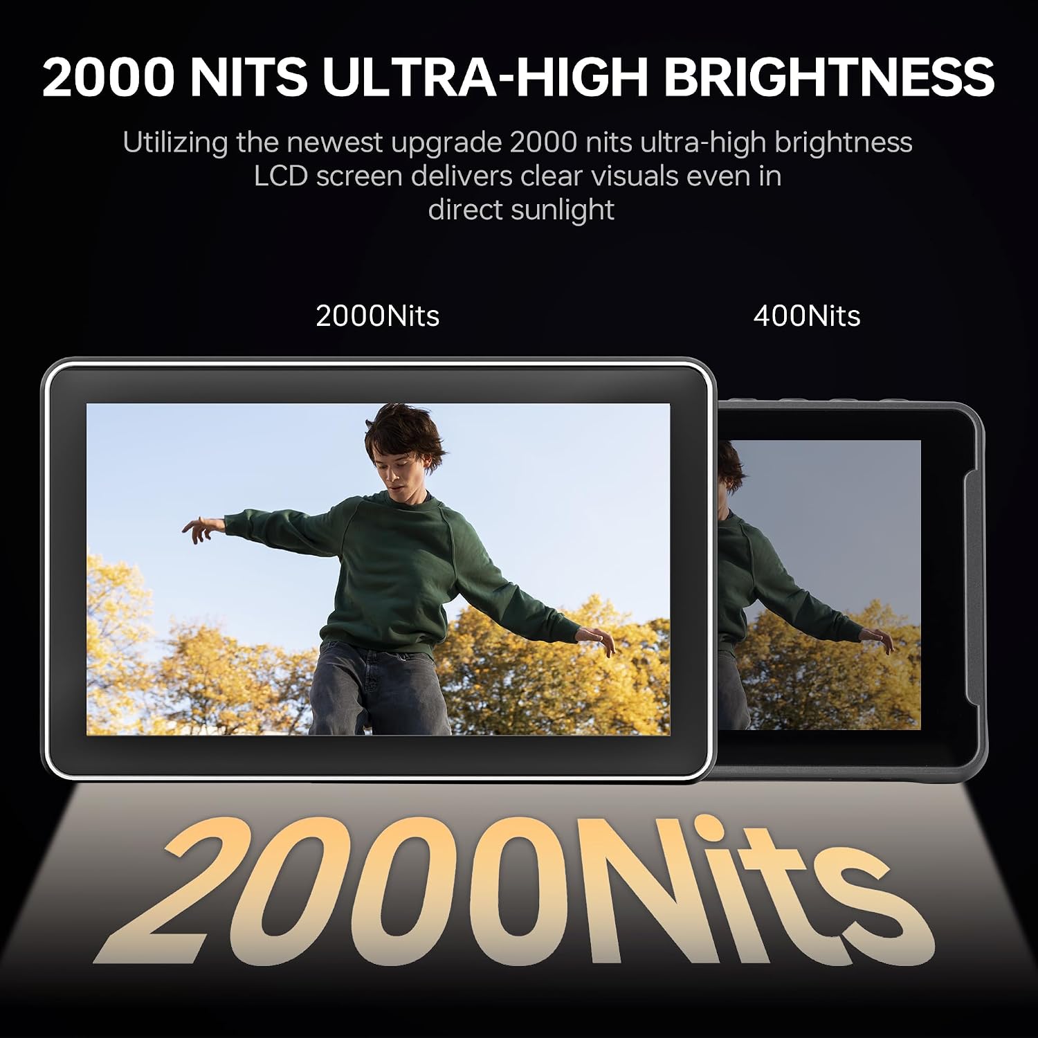 VILTROX DC-X2 Camera Field Monitor 2000 Nits High Brightness Touchscreen 6 Inch DSLR Monitor with 1920x1080 IPS 4K HDMI Loop in/Out 3D LUTs Waveform Video Peaking Focus Assist Battery&Sunshade Hood