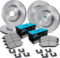 R1 Concepts Front and Rear Brake Kit Fits 2007-2010 Acura CSX Type-S; 2006-2011 Honda Civic Coupe Si; 2007-2011 Honda Civic Sedan Si| Ceramic Pads, Blank Rotors| Hardware| 11.8' Front & 10.2' Rear