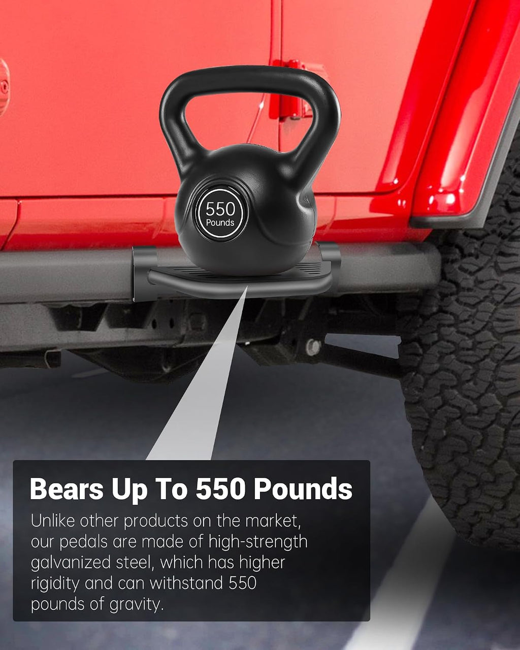 4 Pcs Rock Rails Side Steps Running Boards Fit for 2018-2026 Jeep Wrangler 4 Door & 2020-2026 Gladiator 4 Door with OEM Rock Rails