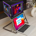 15.6' Foldable Triple Screen Laptop Extender,178° Fully-Screen Viewing Angle,1080P FHD IPS Display,60hz Refresh Rate,300 Nits Brightness,for Design Movie Game