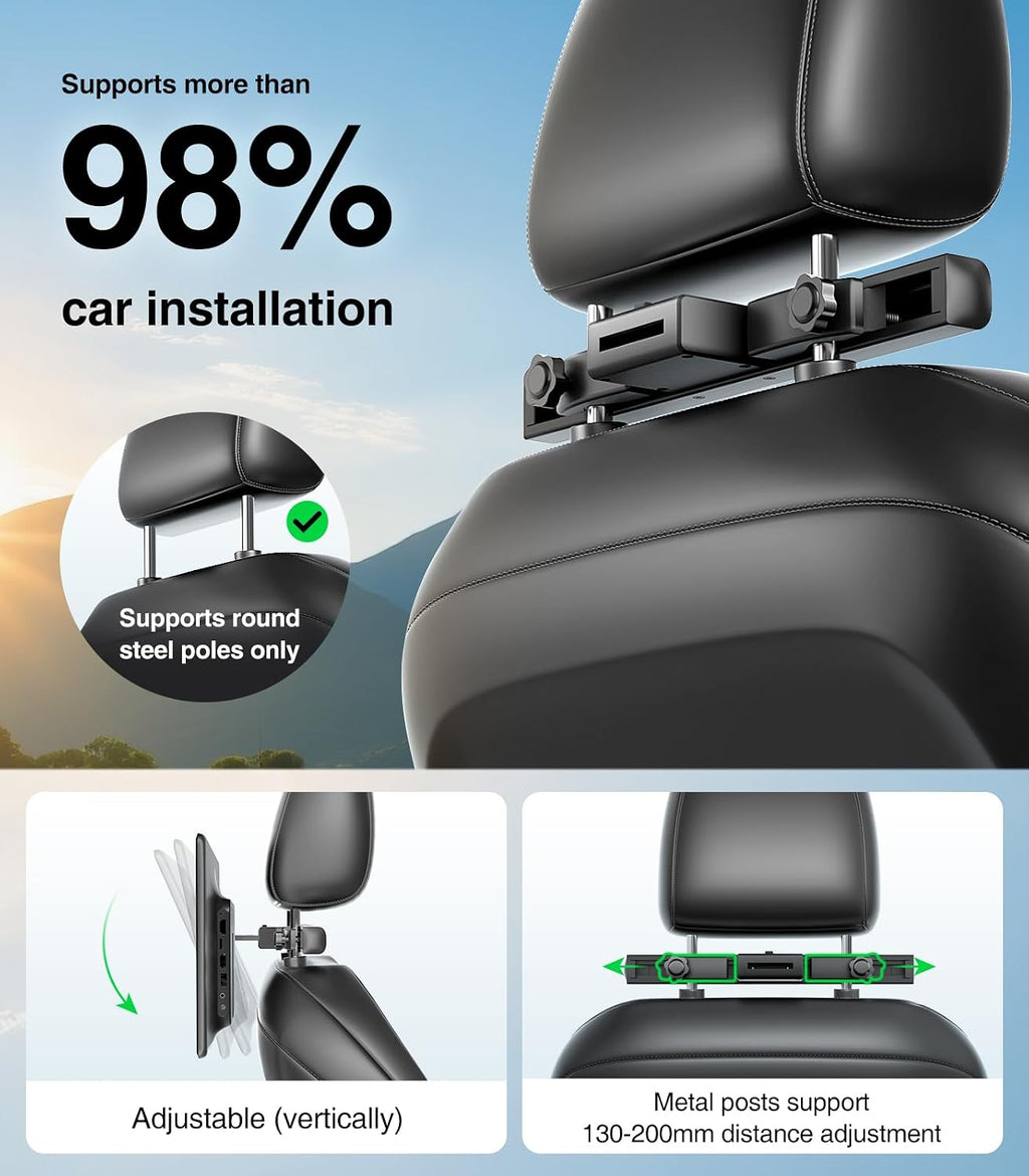 15.6inch Android 13 Headrest Monitor Car TV Touchscreen Entertainment System for Backseat,Support Phone Wireless Mirroring Sync Screen HDMI Bluetooth USB SD 4K Video Playback (2G+32G(2PCS))