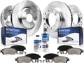 Detroit Axle - Front Rear Brake Kit for 2003-2011 Lincoln Town Car Disc Brake Rotors Ceramic Brakes Pads w/Hardware 2004 2005 2006 2007 2008 2009 2010: 12.01'' inch Front, 11.61'' inch Rear Rotors
