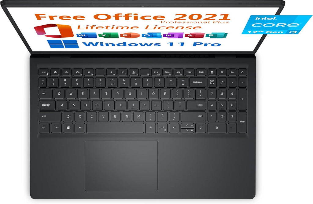 Dell 2024 Inspiron 15 Laptop, Free Microsoft Office 2021 with Lifetime License, 15.6' FHD 1920 x 1080, Intel 6-Core i3-1215U Upto 4.4 GHz, 16GB DDR4 RAM, 512GB PCIe SSD, Windows 11 Pro, Black