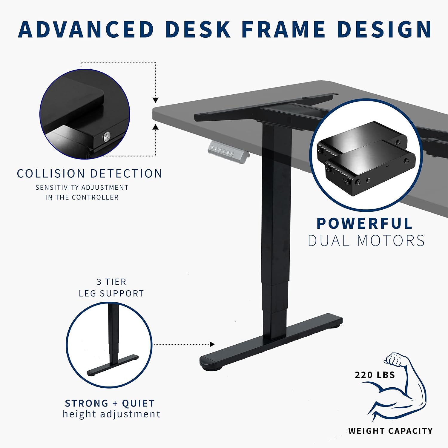 VIVO Electric 83 x 30 in Dual Motor Sit Stand Desk, Memory Height Adjustment, 2B Series, Black Top Black Frame, DESK-KIT-2B8B