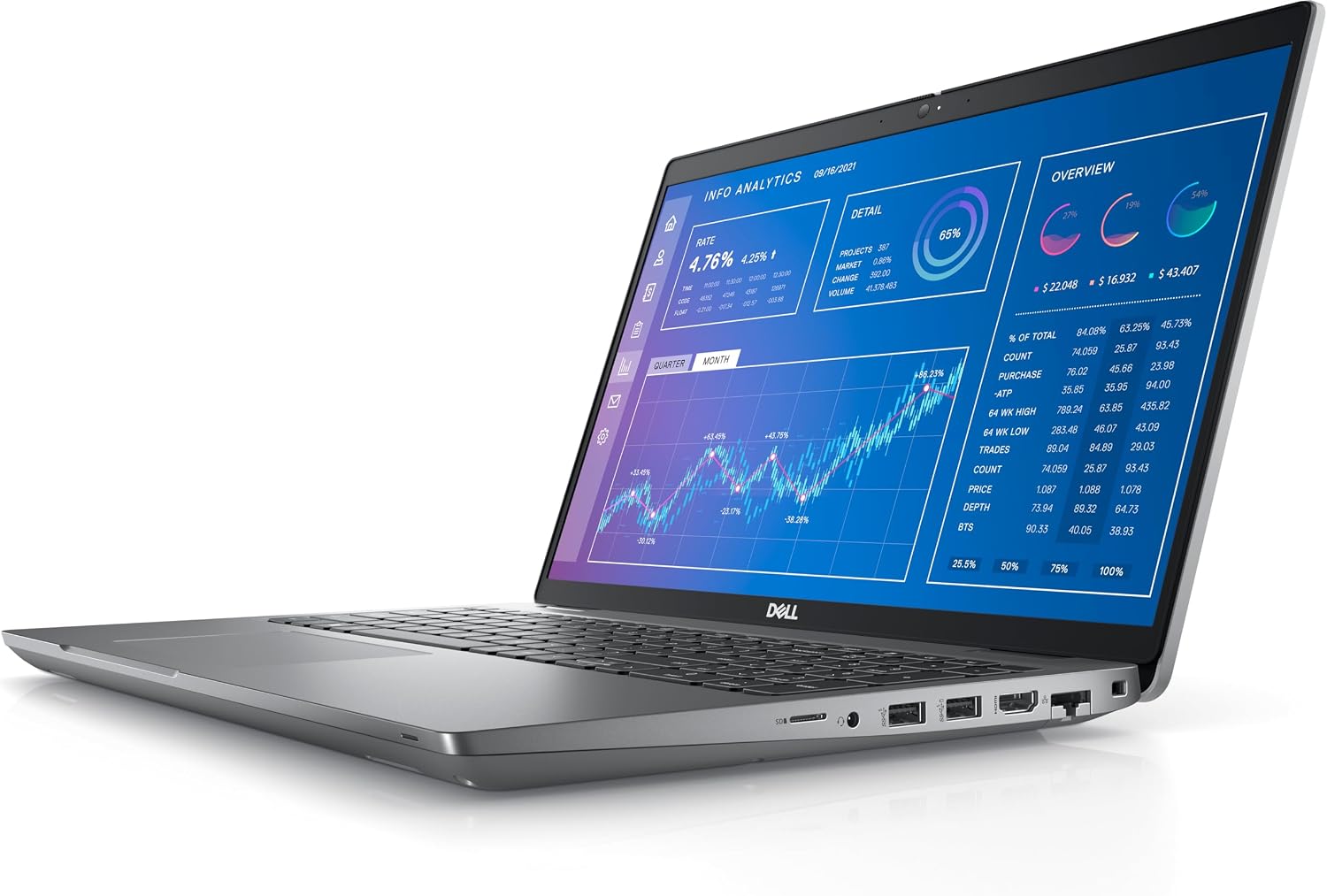 Dell Precision 3571 3000 Mobile Workstation (15.6' FHD, Intel 14-Core i7-12800H, 32GB DDR5 RAM, 1TB SSD, NVIDIA T600) Business Laptop, Backlit Keyboard, Webcam, Ethernet, Wi-Fi 6E, Win 11 Pro, Gray