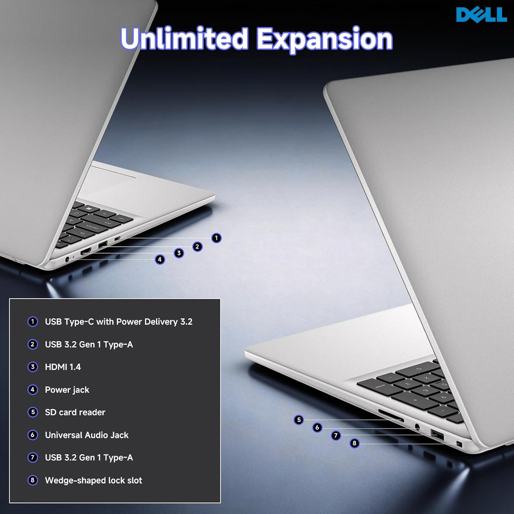 Dell 16 Touchscreen Laptop DC16251, Intel 10-Core Core 7 150U (up to 5.4 GHz), 32 GB DDR5 RAM, 1 TB SSD, 16' FHD+ IPS 300 Nits Display, Copilot AI, Intel Graphics, Backlit KB, Wi-Fi 6E, Windows 11 Pro