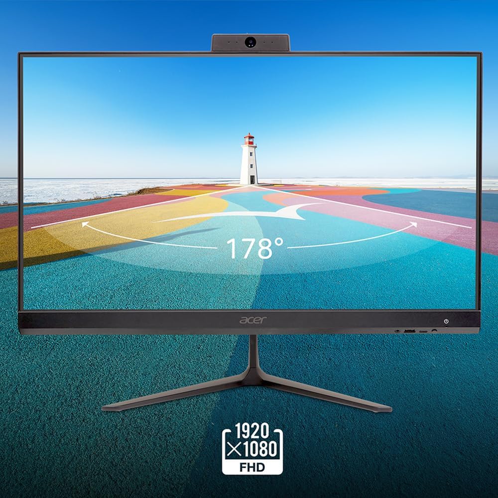 acer Aspire C27 AIO Desktop | 27' Full HD IPS 120Hz Display | AMD Ryzen 7 5700U Octa-Core Processor | AMD Radeon Graphics | 16GB DDR4 | 1TB SSD | Wi-Fi 6 | USB Keyboard & Mouse | C27-2G-UR13