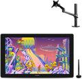 HUION Kamvas 24 Plus 2.5K QHD Graphic Drawing Tablet with Screen, 140%sRGB Full-Laminated QD Drawing Monitor with Battery-Free Stylus for PC, Mac, Android, 23.8inch Pen Display with Single Monitor Arm