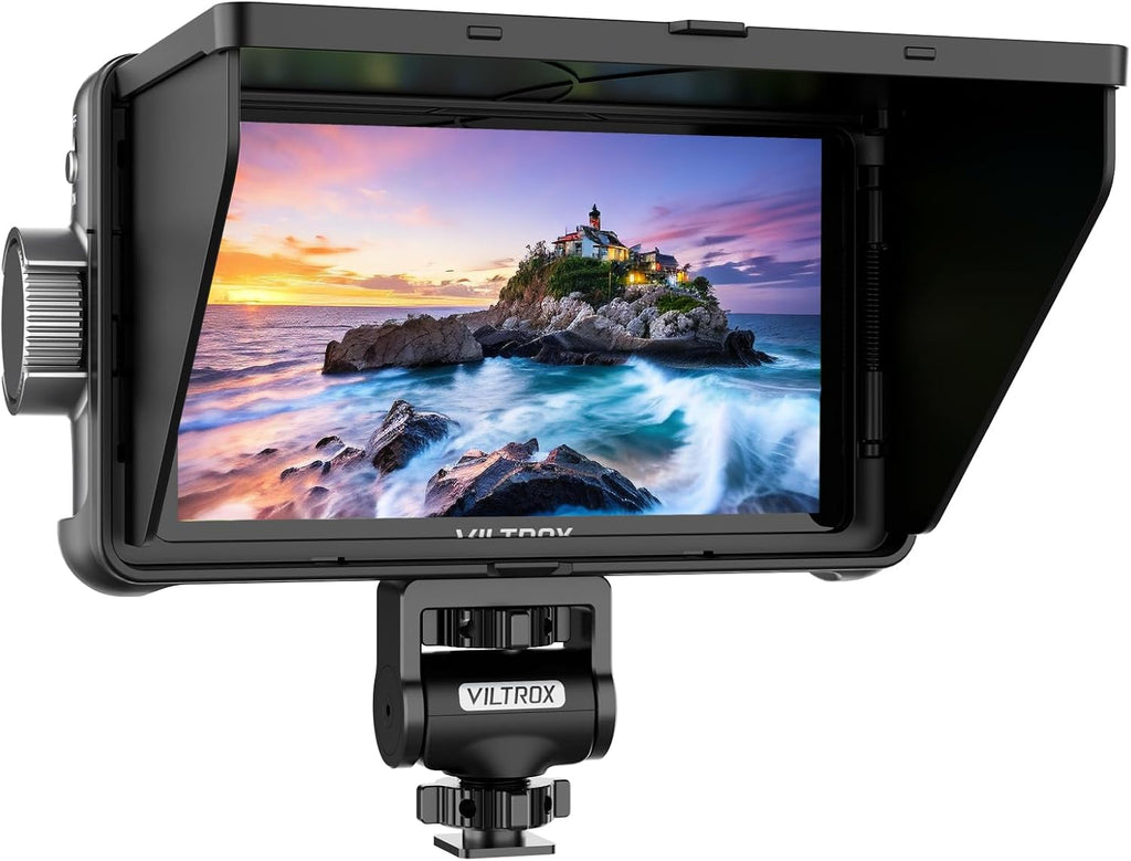 VILTROX Camera Field Monitor Touchscreen Camera Monitor, Full HD 1920x1080 Video Monitoring, 3D Lut, RGB Parade with Sunshade Hood and Battery for Sony Canon Nikon (DC-550 PRO)