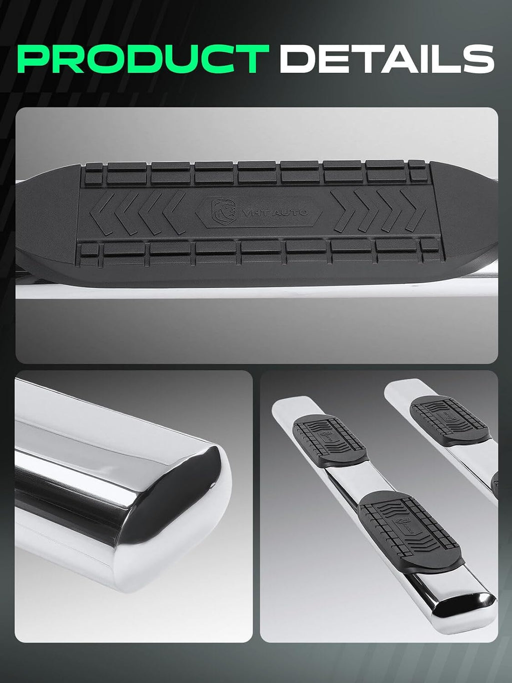 YHTAUTO 6 Inch Running Boards Fit Chevy Silverado & GMC Sierra 1500 2019-2026, 2500 HD/3500 HD 2020-2026(Extended Cab/Double Cab) Oval Straight Stainless Steel Polished Chrome, Side Step Rails