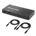 2x1 USB-C 4K60Hz KVM Switch with PD Pass-Through - Selector for 2 Computers Sharing 4K Monitor Keyboard Mouse - Includes 2 Cables for 100W Fast Charging - TAA Compliant