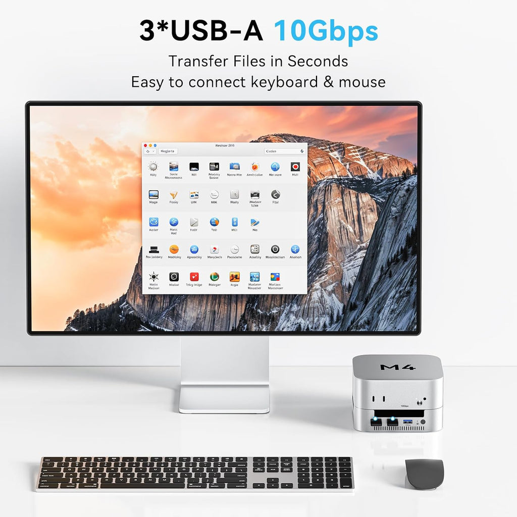 ACASIS 40Gbps Mac mini M4 Dock & Stand with Dual-Bay NVMe SSD Enclosure, Aluminum DP Hub for Mac mini M4 and M4 Pro 2024, 4K60Hz DP, 3X10G USB A, PD 30W, SD/TF 4.0, Support Dual SSD B+M M-Key