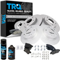 TRQ Front and Rear Brake Pad & Rotor Kit, with Chemical Kit Ceramic Premium G-Coated Compatible with 2006-2011 Honda Civic