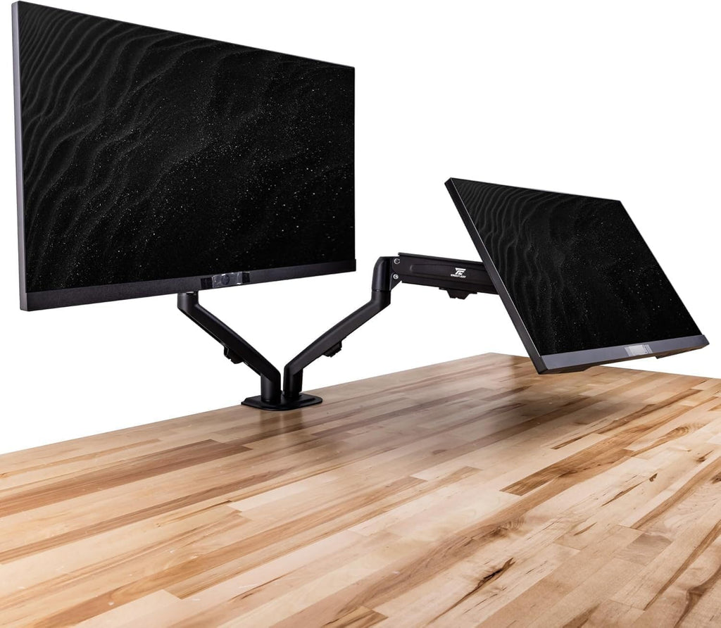 HP 22' FHD VA Monitor with 5 ms Response Time, Anti-Glare, Flicker Free, VESA Mount (100x100mm), HDMI, VGA & Dockztorm USB Port Expander, Black Color & ErgoFlexy Dual Monitor Mount (2 Pack)