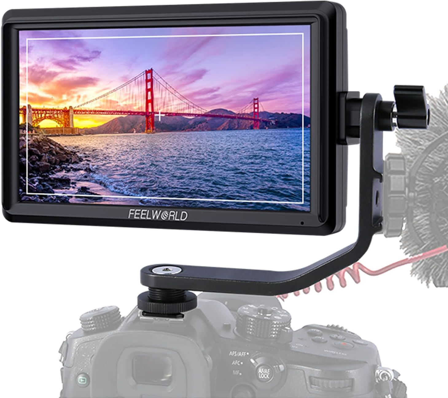 FEELWORLD FW568 V3 Upgrade 6 Inch Camera Field Monitor with 4k HDMI Ultra Bright Screen 3D Lut Small Full HD 1920x1080 IPS Video Peaking Focus for DSLR Cameras Include Sunshade and Tilt Arm Mount