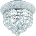 3-Light Crystal Flush Mount Chandelier Ceiling Light Fixture for Living Room Dining Room Bedroom Foyer Entryway Hallway Closet Bathroom (Chrome D10)