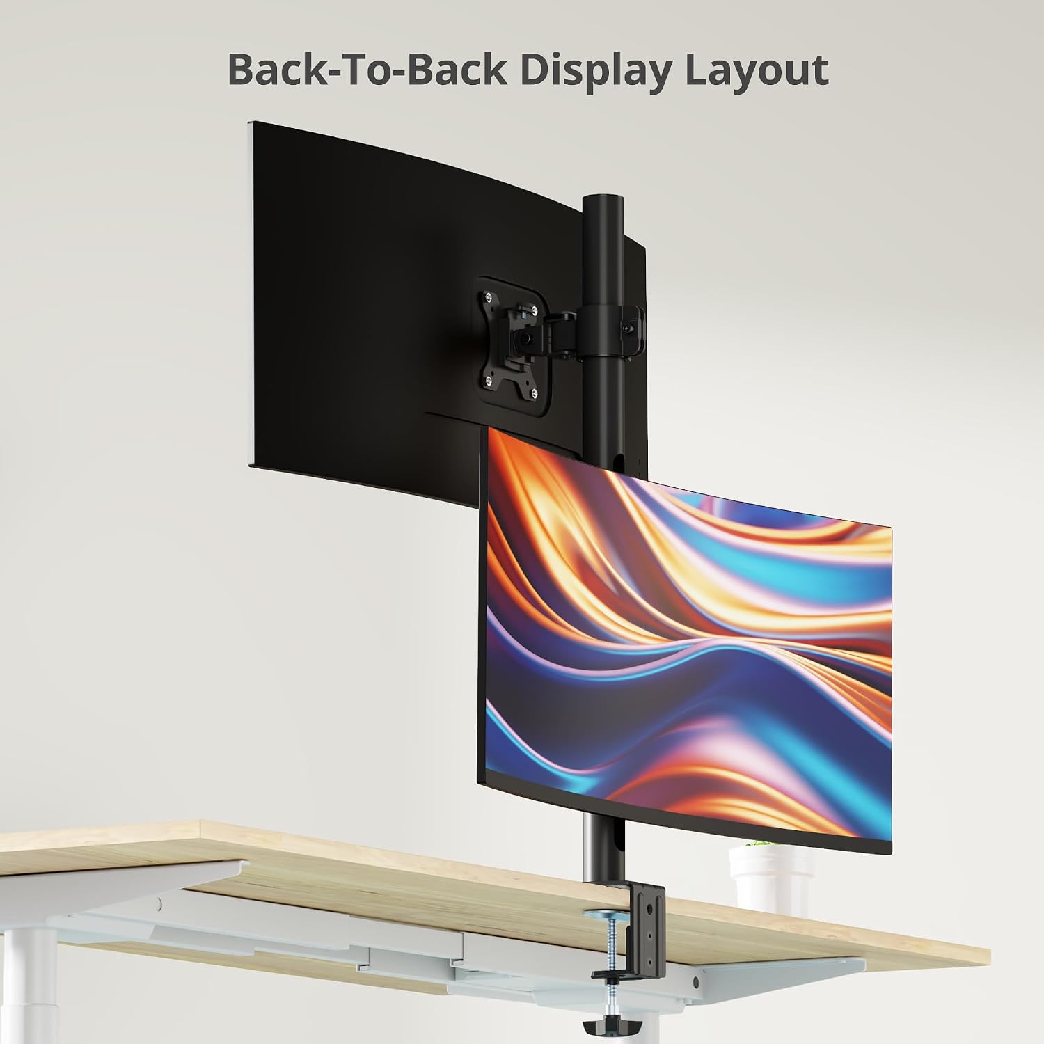 SIIG Dual Vertical Monitor Stand- Black, Fits 13-38' Screens- Up to 26.5 lbs- 31.5' Height Adjustable Pole- Quick-Release VESA- Cable Management -C-clamp/Grommet -VESA Plate 75/100(CE-MT5G11-S1)