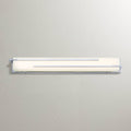 Possini Euro Design Jada Modern Wall Mount Light LED Chrome Silver Hardwired 33 3/4' Wide Light Bar Fixture Rectangular White Glass Shade for Bathroom Vanity Mirror House Home Room Decor